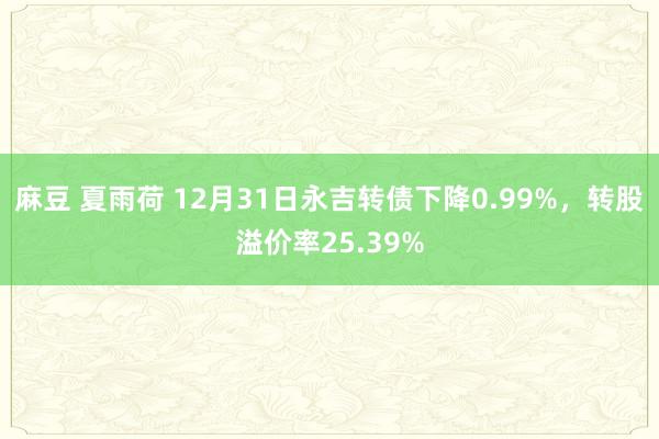 麻豆 夏雨荷 12月31日永吉转债下降0.99%，转股溢价率25.39%